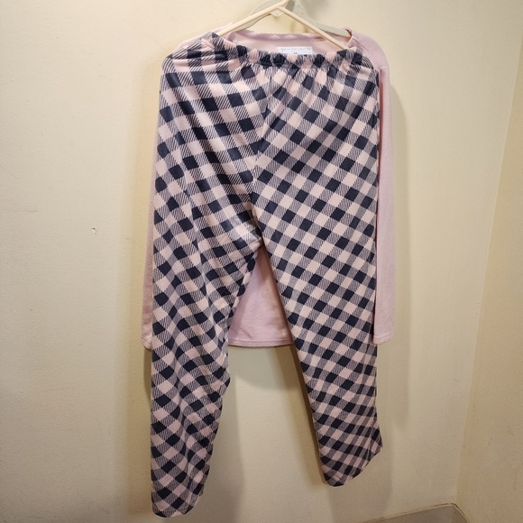 Goodnight Kiss Pink Plaid Cozy Pajama Set Size M - Picture 9 of 10